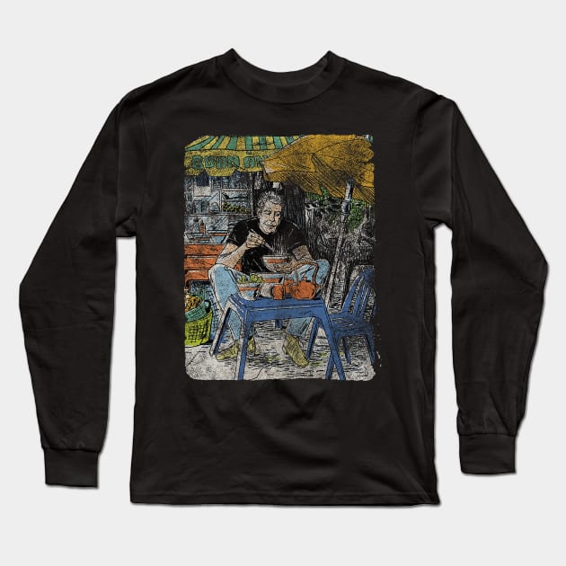 The Legendary Bourdain Grunge Long Sleeve T-Shirt by PabloEskobong